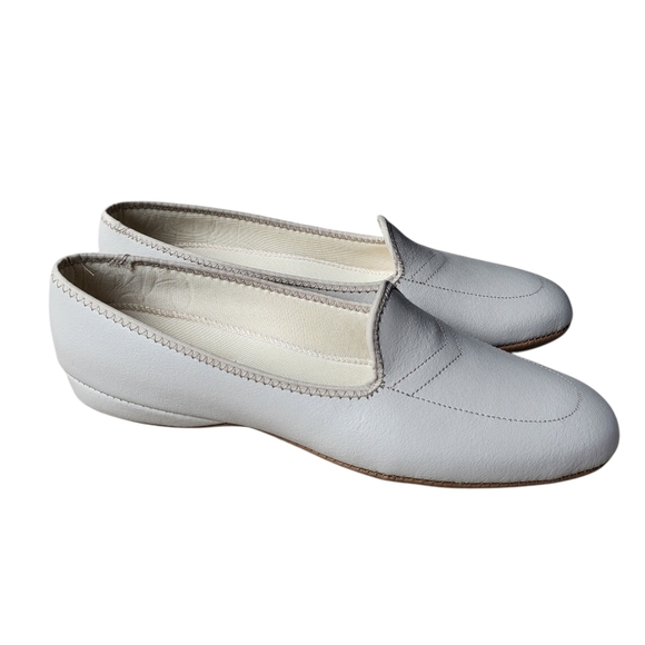 Daniel Green Meg Leather Slip On Loafer Slippers Women's  Bone White 10 Narrow - Picture 1 of 8